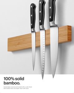 High Quality Custom Wood Knife Block Holder Magnetic Tool Holder Durable Bamboo Magnetic Knife Strip for Kitchen - Product Image 4
