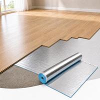 Sous-couche anti-humidité double en aluminium avec noyau IXPE bleu pour revêtement de sol stratifié, à assembler