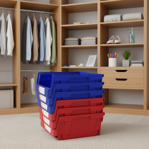 <b>Plastic</b> <b>Storage</b> <b>Bin</b> 11x11x5 Inch Stackable Hanging Organizer 6 Pack for Closet Office - Product Image 2