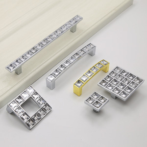 Crystal Drawer Pulls Luxury Chrome Gold Color <strong>Diamond</strong> studded Wood Furniture <strong>Cabinet</strong> Door Crystal Handles - Product Image 5