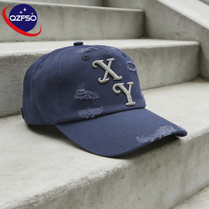 QZFSO Manufacture Custom 3d Embroidery Logo Distressed Snapback <b>Hat</b> High Quality 6 Panel Plain Gorras Dad Baseball Cap - Product Image 1