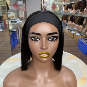 Wholesale Bulk Sale 8 Inch Sdd Raw Vietnamese Hair <b>Wigs</b> 100% Real Human Hair No Lace With Bangs Ice Silk <b>Wig</b> - Product Image 2