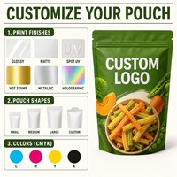 Sachet Doypack Personnalisé Imprimé pour Légumes, Refermable avec Fermeture Éclair, pour Emballage de Légumes Croustillants, Sac Stratifié Brillant
