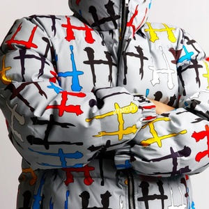 Custom Winter Warm Streetwear Puffer <b>Zip</b> <b>up</b> <b>Jacket</b> With Removable Hood High Quality Bubble Down Custom Puffer <b>Jackets</b> Men - Product Image 2