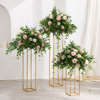 Boule de fleurs artificielles rose clair pour centre de table de mariage, arrangement floral en gros