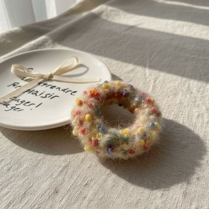 Trending stile coreano di lusso pastello nastro di peluche di pizzo Scrunchies vendita calda all'ingrosso accessori per capelli da donna - Product Image 3