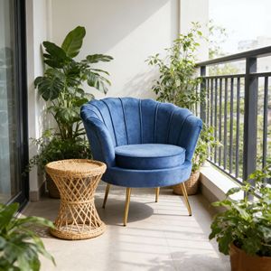 Sillón Moderno <span class=keywords><strong>de</strong></span> Terciopelo con Patas <span class=keywords><strong>de</strong></span> Metal Dorado para Sala <span class=keywords><strong>de</strong></span> Estar, Dormitorio, Oficina y Apartamento - Product Image 4