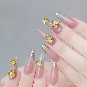 40PCS 3D Gold Metal Flower Butterfly Nail Art Charms Accessories Parts for Manicure <span class=keywords><strong>Deco</strong></span> Nails Decoration Made of Alloy - Product Image 3