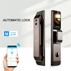 Serrure de porte intelligente électronique automatique avec caméra, mot de passe numérique à empreinte digitale, serrure de porte Wifi