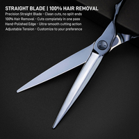 Ciseaux à cheveux professionnels légers pour droitiers en acier japonais ATS314 avec placage titane CNC de 6,0 pouces, qualité supérieure, personnalisés en or
