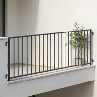 Rampe de sécurité pour piscine et balcon en acier galvanisé gris foncé à montage rapide, longueur personnalisée, design moderne pour villa