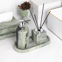 Ensemble de salle de bain en marbre naturel, pierre de travertin rouge, personnalisable, kit d'accessoires Wabi Sabi, combinaison libre, décoration d'hôtel