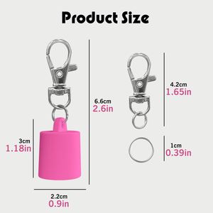 <b>Lip</b> <b>Gloss</b> Keychain Chapstick Holder Key Chain with Portable Silicone Cap Lipgloss Holder Keychain for Wallet Keys Backpack - Product Image 4