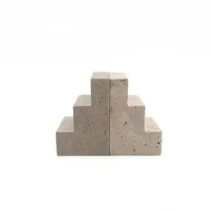 Nanwei Natural Creative Unique Travertine Trapezoidal Bookends