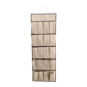 Organisateur de rangement suspendu pour chaussures, moderne, multifonctionnel, 20 poches, beige, pour articles divers, à accrocher sur la porte, vente en gros - Product Image 1