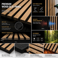 Panel Dinding Akustik Berbahan Kayu Veneer, Penyerap Suara, MDF PET, Panel Dekoratif Interior untuk Dinding dan Plafon Rumah, Kantor, Hotel