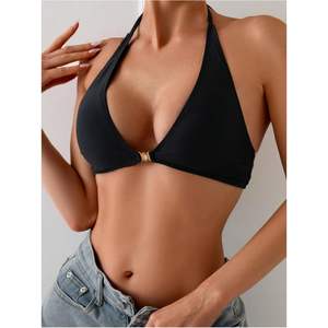 Haut de bikini dos nu personnalisé pour femme, extensible, à nouer, pour la plage et l'été - Product Image 1