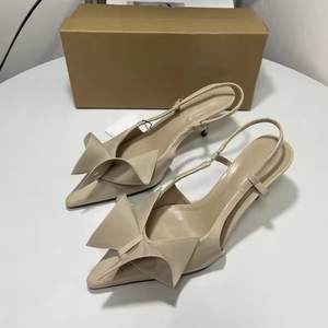Sandali Estivi Sexy 2025 da <span class=keywords><strong>Donna</strong></span> con Tacco Alto a Punta, Fiocco e Scollatura Bassa, Modello Slip-On con Chiusura Alta per Esterni - Product Image 1