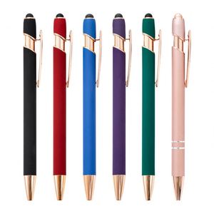 Bolígrafo Promocional de Nuevo Diseño con Logotipo Personalizado, Bolígrafo con Punta Táctil, Bolígrafos Metálicos Color Oro Rosa con Logotipo Personalizado Promocional - Product Image 4