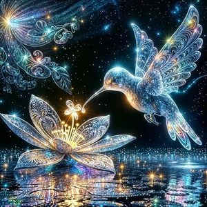 30X30Cm Kolibrie Diamond Painting Kit-5d Sparkle Diy Art Craft - Bulk Groothandel Voor Cadeauwinkels - Product Image 1