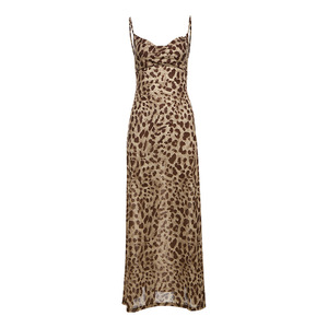 2024 nueva moda de verano sexy cuello en V cintura ajustada vestido estampado sin espalda Sling Club vestido de mujer - Product Image 6