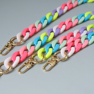 Rewin pulseira acessórios de decoração, faixa de bolsa skinny de acrílico colorida, transversal, arco-íris de plástico, alça de substituição - Product Image 2