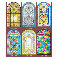 Vitraux de vitrine d'église en verre coloré pour la vente, vitraux acryliques teintés pour porte d'église, excellente qualité