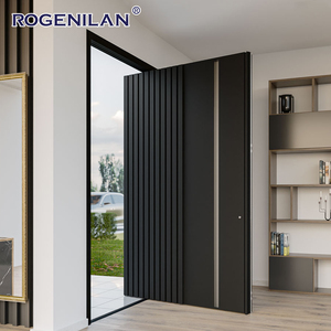 Portes <span class=keywords><strong>d</strong></span>'<span class=keywords><strong>entrée</strong></span> principales pivotantes modernes en aluminium moulé Rogenilan pour l'extérieur des maisons, portes battantes <span class=keywords><strong>d</strong></span>'<span class=keywords><strong>entrée</strong></span> avant pour les habitations - Product Image 1