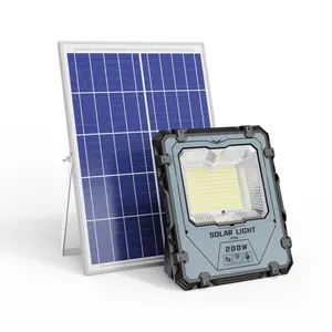 Luz de inundação solar do alumínio 200W com sensor de movimento 60W 100W 300W luzes de inundação recarregáveis solares com controlo a distância