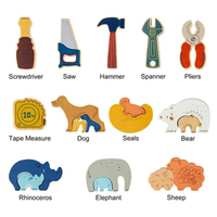 Vente en gros de jeux éducatifs en bois pour enfants de 4 à 6 ans, puzzle 3D d'animaux de dessin animé, jeux préscolaires Montessori