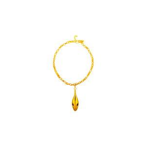 Bracelet fin à breloques en acier inoxydable 316L plaqué or PVD avec pendentif Alien, bijoux durables et résistants - Product Image 2