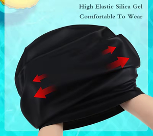 Bonnet de bain en silicone personnalisé pour dreadlocks, extensions de cheveux longs, couverture d'<span class=keywords><strong>oreille</strong></span>, bain de <span class=keywords><strong>piscine</strong></span>, douche, bonnet de bain extra large - Product Image 3
