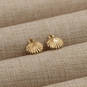 Phong cách mới 14k vàng đầy Seashell bài Bông tai Stud W/Ring đối với trang sức làm - Product Image 5