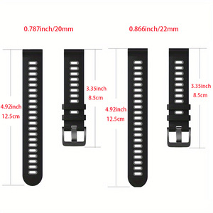 Correa de Reloj de Silicona de Doble Color para Huawei, Samsung, <span class=keywords><strong>Amazfit</strong></span>, Garmin, <span class=keywords><strong>20mm</strong></span> 22mm, Correa de Repuesto Universal para Reloj Inteligente - Product Image 2
