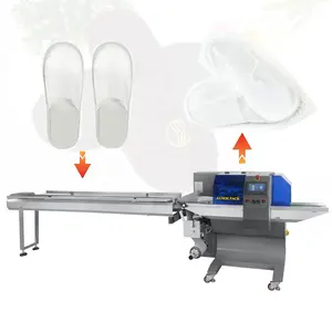 Hot Sale Pillow Flow Packing Machine Horizontal Wrapping Machine Sealing Disposable Hotel Slippers Shoes Socks packaging machine