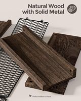 Étagères de salle de bain flottantes avec support pour sèche-cheveux, rangement gain de place au-dessus des toilettes et support mural décoratif pour la maison - Marron foncé