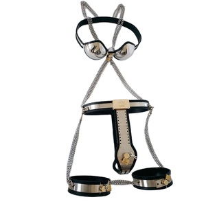 Metal bekaret 3-piece Set kadın korse bekaret kemeri uyluk kısıtlama yüzük seks oyuncakları kadın için - Product Image 1