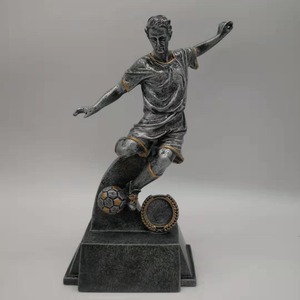 Resin Soccer <b>Trophy</b> With Player Figure And Ball Sports Award For Football Enthusiasts - Product Image 1