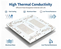 Circuit imprimé en aluminium résistant aux hautes tensions personnalisé, épaisseur 1,2 mm, cuivre 35 µm (1 oz), éclairage LED haute puissance MCPCB