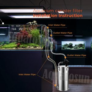 프리미엄 품질 수족관 외부 여과기 스테인리스 스틸 캐니스터 필터 - Product Image 4