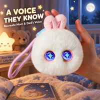 Jouet en peluche intelligent IA Lapin Interactif avec Yeux LED et Chat Vocal pour Soulager la Solitude, Compagnon Apaisant, Cadeau pour Enfants