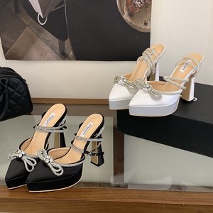 Nouvelles sandales plateforme épaisses pour femmes de petite taille avec nœuds en strass - Product Image 1