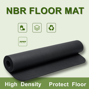 YINGUAN 13mm Heavy Duty NBR <b>Cushion</b> Anti-Slip Wear Resistant Noise Reduction Gym & <b>Yoga</b> Stretching Mat - Product Image 4