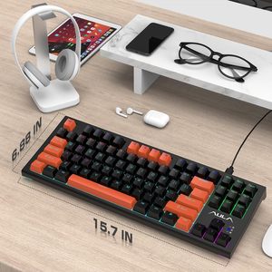 AULA F3032 Teclado Mecánico para Juegos, Portátil, de 87 Teclas, Tres Modos, USB, Compacto, para Oficina, con Retroiluminación LED - Product Image 2