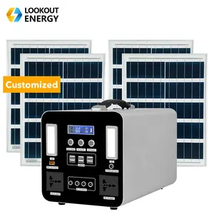 完整的离网700w 1000w 1200w 1500w太阳能系统套件混合1KVA太阳能电池板套件，适用于家庭和户外使用