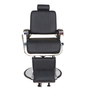 Sillón de Barbería de Diseño Italiano Moderno y Lujoso, Cuero PU de Alta Calidad con Base Cromada, Reclinable, Hidráulico, para Estilistas - Product Image 4