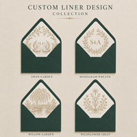 Suite d'invitations de mariage vintage de luxe, design d'enveloppe avec cygne doré, invitation de mariage personnalisée et carte RSVP assortie