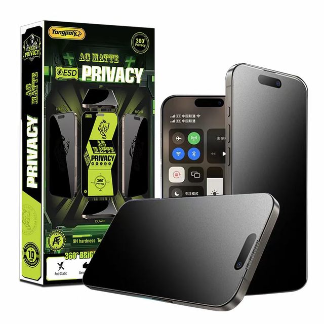 360° Full Coverage Privacy AG Matte Tempered Glass for iPhone 17air, ESD Anti-Static 9H Anti-Spy Screen Protector Film
