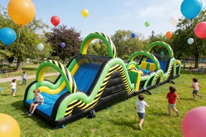 Pista de Obstáculos Inflable de Grado Comercial para Niños y Adultos, Juegos de <span class=keywords><strong>Alquiler</strong></span> para Fiestas al Aire Libre, Material de PVC, 3 Años de Garantía, Fácil Instalación - Product Image 3
