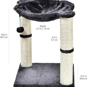 Árbol de gato pequeño de sisal gris Torre de gato sólida clásica con hamaca para <span class=keywords><strong>Amazon</strong></span> - Product Image 2